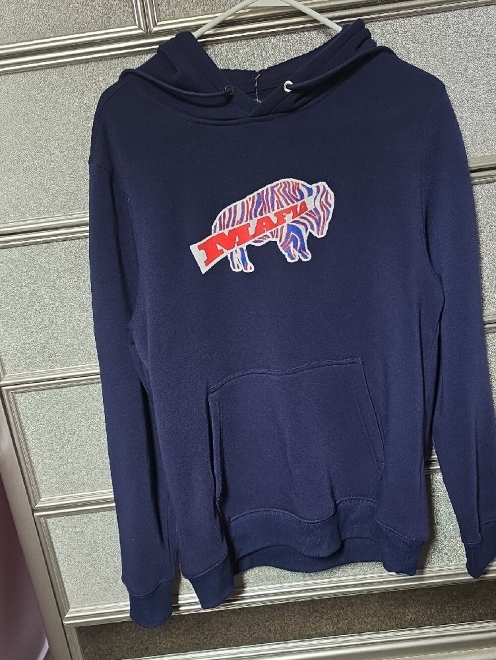 Stone Mountain Accessories Navy Hoodie with Multicolor Buffalo Patch